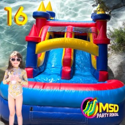 SUMMER BOUNCE DUAL LANE with pool